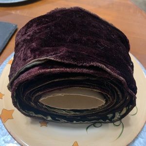 Crushed velvet/gold 4” wide ribbon 10 yds
